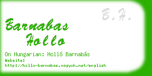 barnabas hollo business card