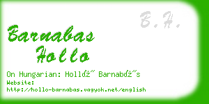 barnabas hollo business card